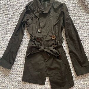 Rewind Brown Trench Coat Classic Style